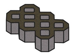 Тротуарная плитка Готика, "Экопарковка Profi", 100 мм, черный