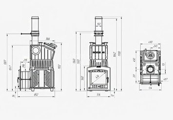 Печь чугунная для бани Технолит Гром 40 (П2) 5