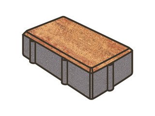 Тротуарная плитка Готика, "Брусчатка Natur", 200x100x60 мм, вернисаж