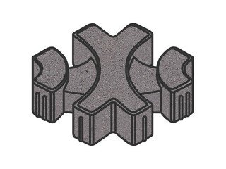 Тротуарная плитка Готика, "Эко-фантазия Profi", 80 мм, светло-серый