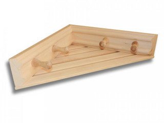 Полка банная угловая с вешалкой 4 рожка СК М-46