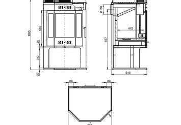 Печь-Камин ASTON 12 кВт (200 м3) Призматик с плитой 5