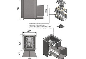 Печь ВЕЗУВИЙ Сенсация 16 Антрацит (224) 3