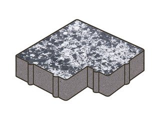 Гранитная тротуарная плитка Готика, Калипсо Granite FINO, 60 мм, Диорит