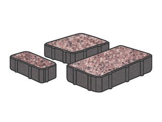 Гранитная тротуарная плитка Готика, Новый город Granite FINO, 80 мм, Сансет