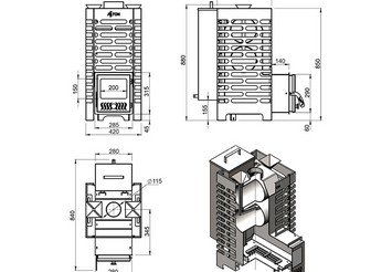 Печь для бани ASTON 20 стекло АКВА 4