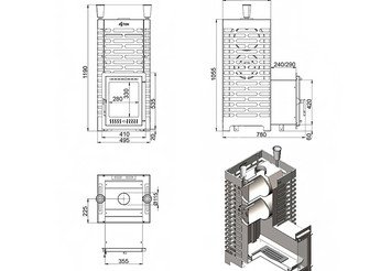 Печь для бани ASTON 30 INOX (ИНОКС) (320М) Long (Лонг) 3