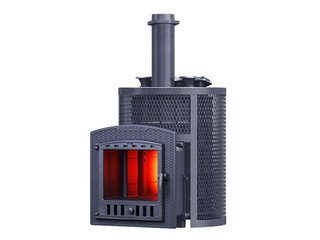 Печь чугунная для бани Технолит AVANGARD ЗК 25 (П2) Ураган круглая сетка