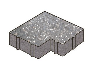 Гранитная тротуарная плитка Готика, Калипсо Granite FINO, 60 мм, Ильменит