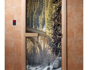 Дверь бан. DW (с фотопечатью) 1900*700 кор. ольха А096 левая