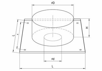 Потолочно проходной узел (430/0,5 мм) max t=200° C Ф200 2