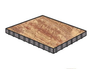 Тротуарная плитка Готика, "Квадрат Natur", 600x600x80 мм, клинкер