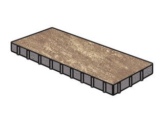 Тротуарная плитка Готика, "Плита Natur", 800x400x80 мм, танго