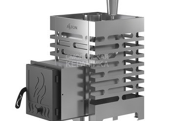 Печь для бани ASTON 12 НЕРЖ. с баком на трубе 50л Ø115 (AISI 439) (круглый) 2