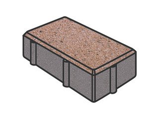 Тротуарная плитка Готика, Брусчатка Premium Gold, 200x100x100 мм, цвет Голд 4