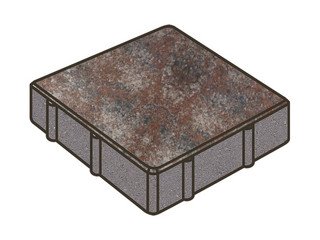 Тротуарная плитка Готика, "Квадрат Natur", 200x200x60 мм, нептун