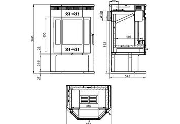 Печь-Камин ASTON 12 кВт (200 м3) Призматик 4
