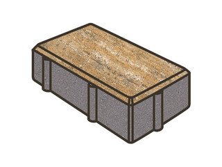 Тротуарная плитка Готика, "Брусчатка Natur", 200x100x100 мм, альпин