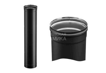 Дымоход 1,0м (430/0,8 мм / эмаль /600° черная) Ф150 BLACKSIDE 1