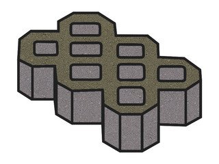 Тротуарная плитка Готика, "Экопарковка Profi", 100 мм, серый