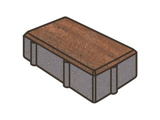 Тротуарная плитка Готика, "Брусчатка Natur", 200x100x80 мм, гавана