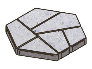 Гранитная тротуарная плитка Готика, Полигональ Granite FINO, 80 мм, Мансуровский