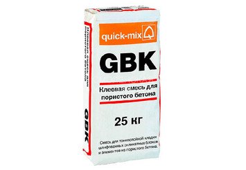 Клеевая смесь для газоблоков Quick-mix GBK, 25 кг 1