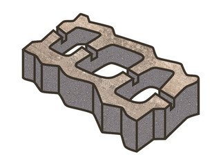 Тротуарная плитка Готика, "Газонная решетка Natur", 80 мм, юпитер