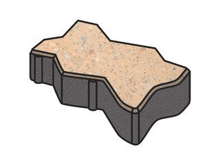 Гранитная тротуарная плитка Готика, Зигзаг/Волна Granite FINO, 60 мм, Павловское