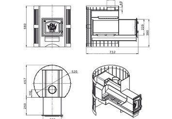 Печь банная Везувий Скиф Стандарт 12 (ДТ-3С) 1