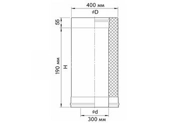 Сэндвич 0,25 м (AISI 430/0,5мм + нерж.) Ф300х400, Ferrum GS 30-50 2