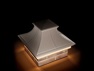 Колпак Zking Monblan Premium 385х385 с подсветкой на 1,5 кирпича бежевый