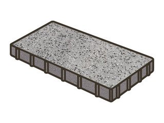 Гранитная тротуарная плитка Готика, Плита Granite FINO, 600x400x80, Цветок Урала