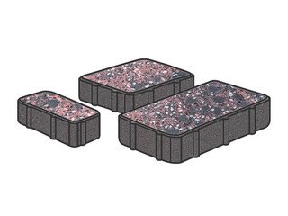 Гранитная тротуарная плитка Готика, Новый город Granite FINO, 80 мм, Дымовский