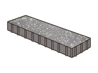 Гранитная тротуарная плитка Готика, Плита Granite FINO, 500x125x100, Ильменит