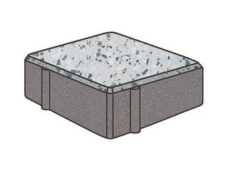 Гранитная тротуарная плитка Готика, Квадрат Granite FINO, 100x100x80, Грис Парга