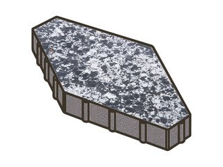 Гранитная тротуарная плитка Готика, Зарядье Granite FINO, 600x400x100, Диорит