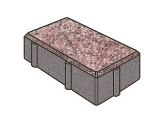 Гранитная тротуарная плитка Готика, Брусчатка Granite FINO, 200x100x80, Сансет