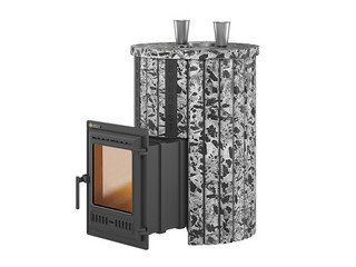 Печь для бани Эверест "Steam Master 30 ЧУГУН" Ламель Пироксенит Элит, S-20