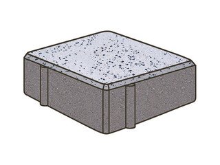 Гранитная тротуарная плитка Готика, Квадрат Granite FINO, 100x100x60, Покостовский