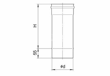 Дымоход 0,5м (430/0,5 мм) Ф200 2