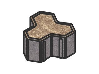 Тротуарная плитка Готика, "Шемрок / Трилистник Natur", 100 мм, танго