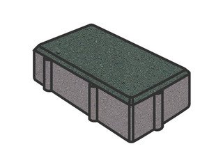 Тротуарная плитка Готика, "Брусчатка Profi", 240x120x70 мм, зеленый