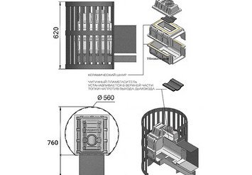Печь банная Везувий Легенда Ковка 16 (271) 3