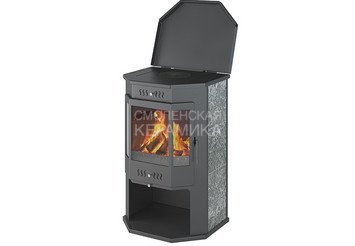 Печь-Камин ASTON 12 кВт (200 м3) Призматик с плитой (Пироксенит Элит) 3