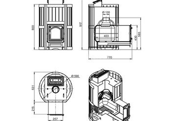 Чугунная печь для бани ЭТНА Стандарт 18 (ДТ-4С) Закрытая каменка 3
