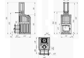 Чугунная банная печь Гроза 24 (П2) Ураган 6