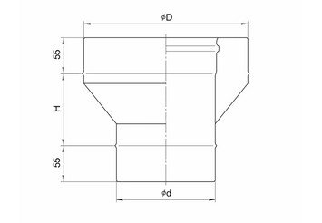 Старт-сэндвич (430/0,8 мм + нерж / эмаль /600° черная) Ф115х200 BLACKSIDE 2