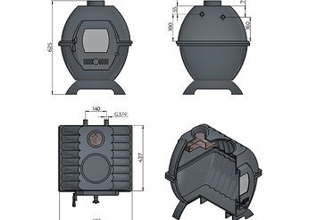 Печь отопительная Везувий чугунная 