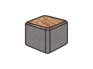 Тротуарная плитка Готика, "Куб Natur", 80x80x80 мм, клинкер